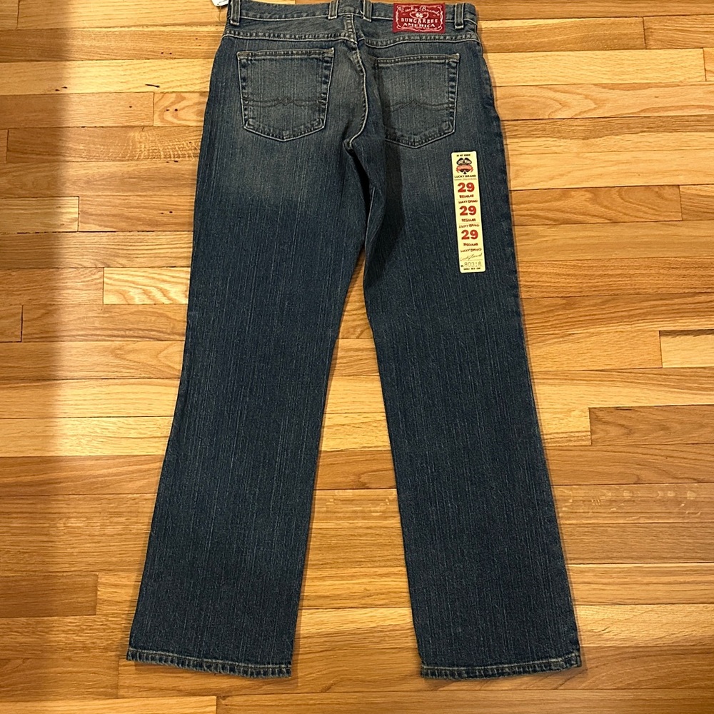 Lucky Brand Classic Fit Blue and Tan Dungarees - Picture 3 of 3